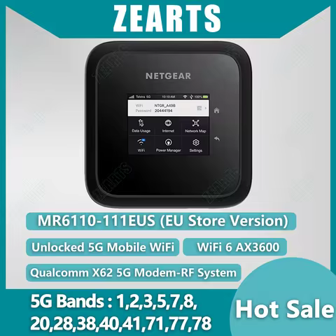 NETGEAR Nighthawk M6 MR6110-111EUS Unlocked 5G WiFi 6 Mobile Router with N78 Band European Store Ver