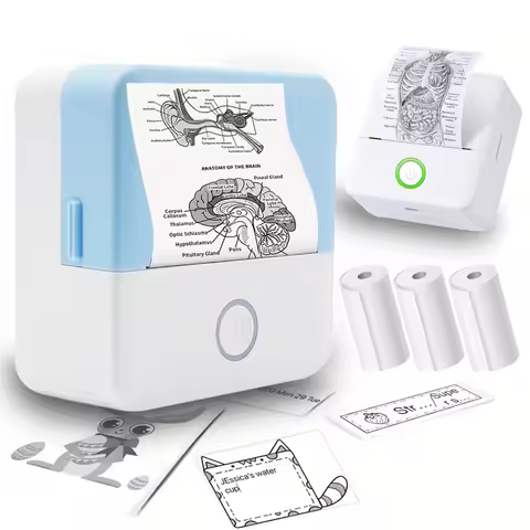Mini Portable Printer Thermal Printing Sticker Wireless Inkless Mini Pocket Printer Self-adhesive La