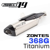 Project79 Slip On Exhaust ZONTES 368G New Ekzo Tabung Stainless Steel Link Pipe + Titanium Muffler +