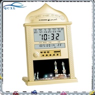 QCXL Azan Calendar Muslim Prayer Wall Clock Alarm with LCD Display Home Decor(No Battery)