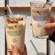 Le Cafe Au Lait Glass Aesthetic Cafe Style – Thick Premium Juice & Coffee Glass Special