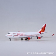 [With wheels and lights]Indian Airlines aircraft model simulation747Boeing Civil Aviation Airplane B
