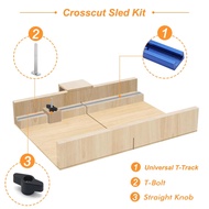 Woodworking 19 T-Track Kit and Accessories Aluminum T-Tracks Slot Miter DIY Crosscut Sled Tool