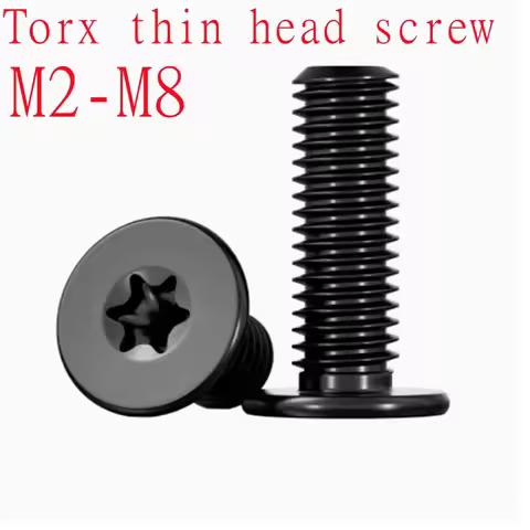 5/10/50pc CM Torx thin screw M2 M2.5 M3 M4 M5 M6 M8 A2-70 Stainless Steel black colour Six-Lobe Ultr