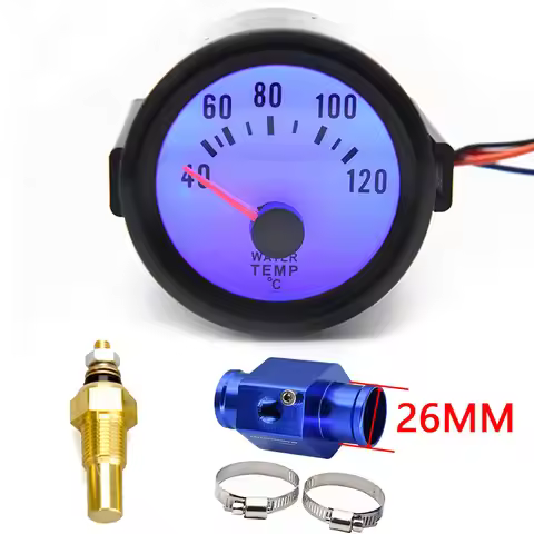 Water Temperature Gauge 52 mm Blue Backlight Universal Car Motorcycle With Sensor 40~120 Celsius Rad