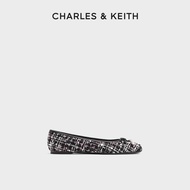 CHARLES&KEITH Flat Shoes CK1-70920220 รองเท้าบัลเล่ต์ทรงโบว์แบนสไตล์ฝรั่งเศส Multi 38