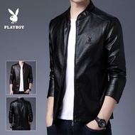 🌈chilala🌈Jaket kulit lelaki Playboy jaket versi Korea trend musim bunga baru jaket kulit motosikal r