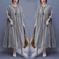 Terbaru Midi Dress Jumbo Rayon/Midi Dress Rayon Crinkle Terlaris