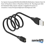 USB charge cable for Garmin Vivoactive 3,Approach S60 Fenix 6 6X 6S Venu