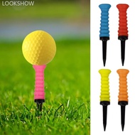 LOOKSHOW 1PC Golf Rubber Elastic Tee Low Resistance Soft Rubber Golf Tee Training Specific Golf Acce