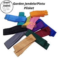 Tirai gorden jendela/pintu model plisket cantolan kawat s motif wajik polos, korden pintu
