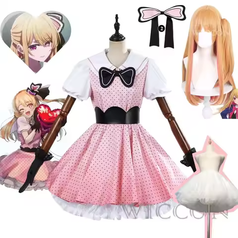 Oshi No Ko Ruby Hoshino Cosplay Costume Wig Stage Dress Halloween Party Outfit