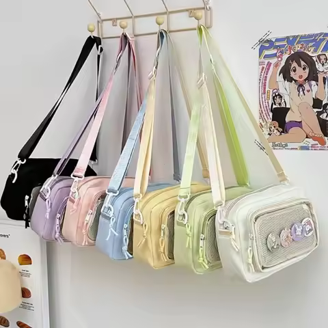 New Mini Anime Bag Portable Outdoor Small Crossbody Bag Cute Girl Transparent Shoulder Bag Otaku DIY
