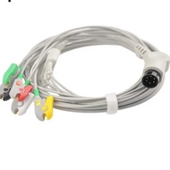 Defibrillator Compatible Zoll M Series 5 Lead Ecg Cable With 6Pin,Clip,Aha