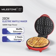 MILESTONE Waffle Maker Machine 20cm Electric Non-Stick Waffle Maker Mold Pancake Bakeware Pan (1200W