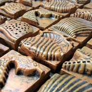 Keceramics Handmade Ceramic Maya Loose Tiles (CopperGold) (5.7 x 5.7 x 2 cm) Malaysian Souvenir Home
