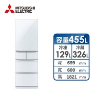 MITSUBISHI 455公升玻璃鏡面五門變頻冰箱 MR-B46F-W-C