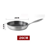 26/28/30/32cm Periuk Goreng Antistick Keluli Tahan Karat Kuali Memasak Kuali Kuali Alat Memasak Masa