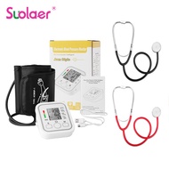 Blood Pressure Monitor Tensiometer Upper Arm Automatic Digital BP Machine Voice Blood Pressure Monitor &amp; Single Head Stethoscope