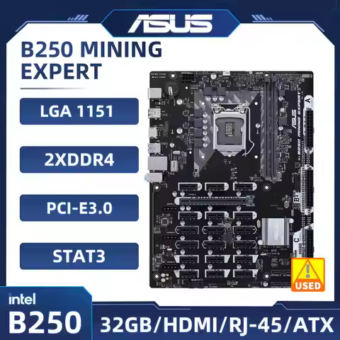Asus B250 MINING EXPERT Mining Rig BTC ETH Mining Motherboard LGA 1151 Intel B250 DDR4 32GB support 