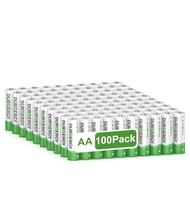 AA Batteries, AA Batteries 100 Pack, 2800mAh Double A Battery, 10-Year Shelf Life, Double AA Batteri