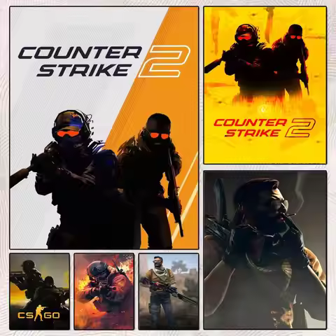 Hot Game C-Counter-Strike CS2 Poster Perfect Sticker Self Adhesive Wall Art Designed for Home Office