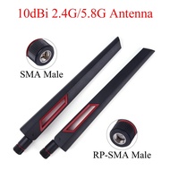 2PCS 10dBi Dual-band WiFi Antenna 2.4G/5.8G SMA/RP-SMA Male Universal Antenna For WLAN Router Modem Booster Amplifier
