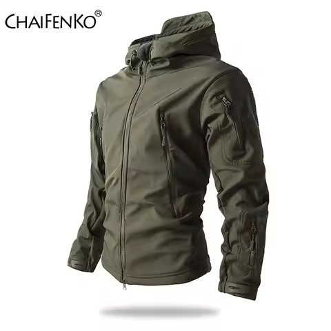 Men Hooded Lurker Shark Skin Soft Shell Tactical Jacket Autumn New Waterproof Fleece Coat Hunt Cloth