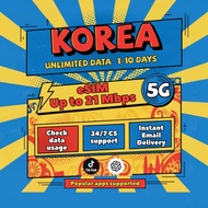 Korea eSIM 10-30 Days Daily 2GB/3GB Unlimited 4G Data Instant 24h email Delivery Korea sim card