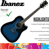 724ROCKS Ibanez Guitar Ibanez PF15ECE Performance Series Acoustic Electric Guitar PF15ECE-TBS ibanez