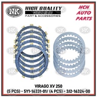 CLUTCH FRICTION PLATE + STEEL PLATE SET - YAMAHA - VIRAGO XV 250 - 5Y1-16331-01 & 3J2-16324-00 (NK)