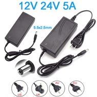 Universal Transformer Charger Adaptor AC 100-240V DC 12V 5A Power Supply 24V 5A Power Adapter for LED Strips Light