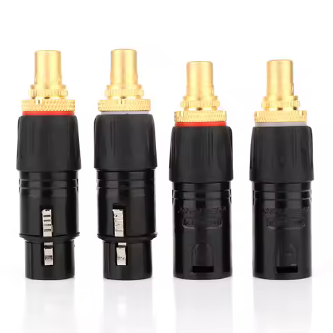 2PC NEUTRIK XLR male to RCA Female Socket Adapter plated gold RCA plug XLR to RCA Female Socket Adap