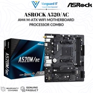 [ Asrock A520M/AC AM4 M-ATX WIFI ] Motherboard + AMD Processor Combo