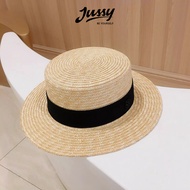 Mũ Cói Rơm Rộng Vành Icon Chữ M Phối Nơ Cao Cấp JCB12 Jussy Official Chất Cói Tự Nhiên Form Đẹp Đóng