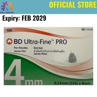 BD Ultra-Fine PRO Pen Needle 32G x 4mm 100's Instant Performa Freestyle Accu chek