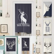 Nordic Ins Deer Pattern Printed Kitchen Door Bedroom Partition Tube Shower Household Decoration Blackout Curtain