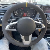 Black Suede Hand Sew Car Steering Wheel Cover For BMW Z4 E89 2009-2014Car Interior accessories
