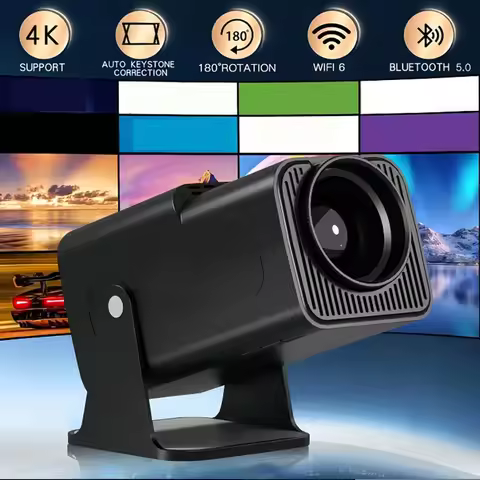 2025 New Android 11 300ANSI HY320 Mini Projector 4K Native 720P Dual Wifi6 BT5.0 Cinema Outdoor Port