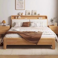 Wood Headboard Bed Solid Wood Storage Bed  Katil Queen Bed Frame wood Bed Frame King Bed Nordic modern Katil Kayu