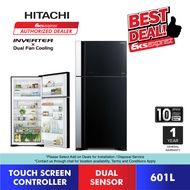 Hitachi 2 Door Inverter Fridge (601L) R-VG710P7M-1 GBK / Refrigerator / Peti Sejuk