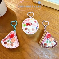 CHIHIRO1X3EE Cake Slice Recorder Keychain, Keyring with Happy Birthday Song Voice Recording Keychain