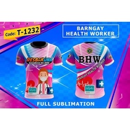 BARANGAY HEALTH WORKER FULLY SUBLIMATED TSHIRT Full Sublimation 3D Print Summer Breathable Short Sle