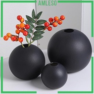 [Amleso] Planter Flower Pot Holiday Ceramic Round Flower Vase Plant Pot Holder for Indoor