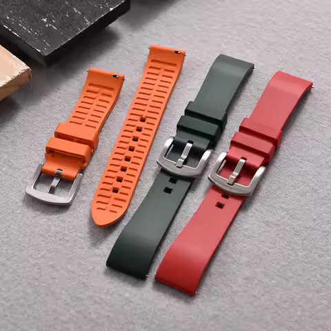 Classic Waterproof Diving 18mm-24mm FKM Rubber Watch Strap Quick Release Sport Replacement FKM Watch