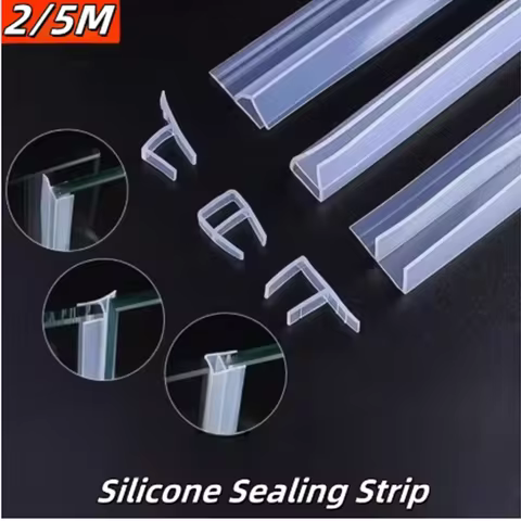 5/2M Silicone Rubber Window Sealing F U H Shape Door Weather Strip Draft Stopper For Shower Room Aco