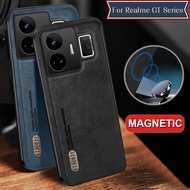 Casing For Realme GT3 GTNeo GT Neo 5 5SE Neo5SE RealmeGT3 5G Classic Retro Luxury Leather Phone Case Shockproof Bumper Solid Color Fashion Anti Drop Holder Soft TPU Edge Back Cover