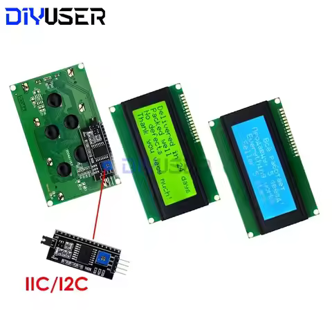 DIYUSER LCD2004+I2C LCD2004 20x4 2004A Blue Green Screen Character LCD IIC Serial Interface Adapter 