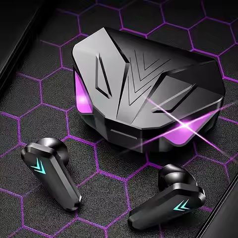 Gaming Headset with LED Display, X15 TWS Wireless Bluetooth Headphones Touch Control Earbud with Mic