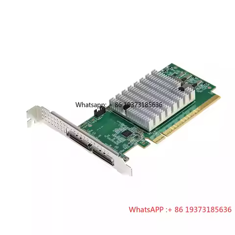 PCIe 5.0 X16 Retimer Controller Card Dual Port MCIO (x8) NVMe Gen5.0 SSD & GPU Expansion Adapter GPU